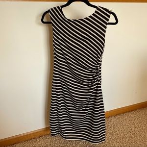 Loft size XSP black and cream striped dress